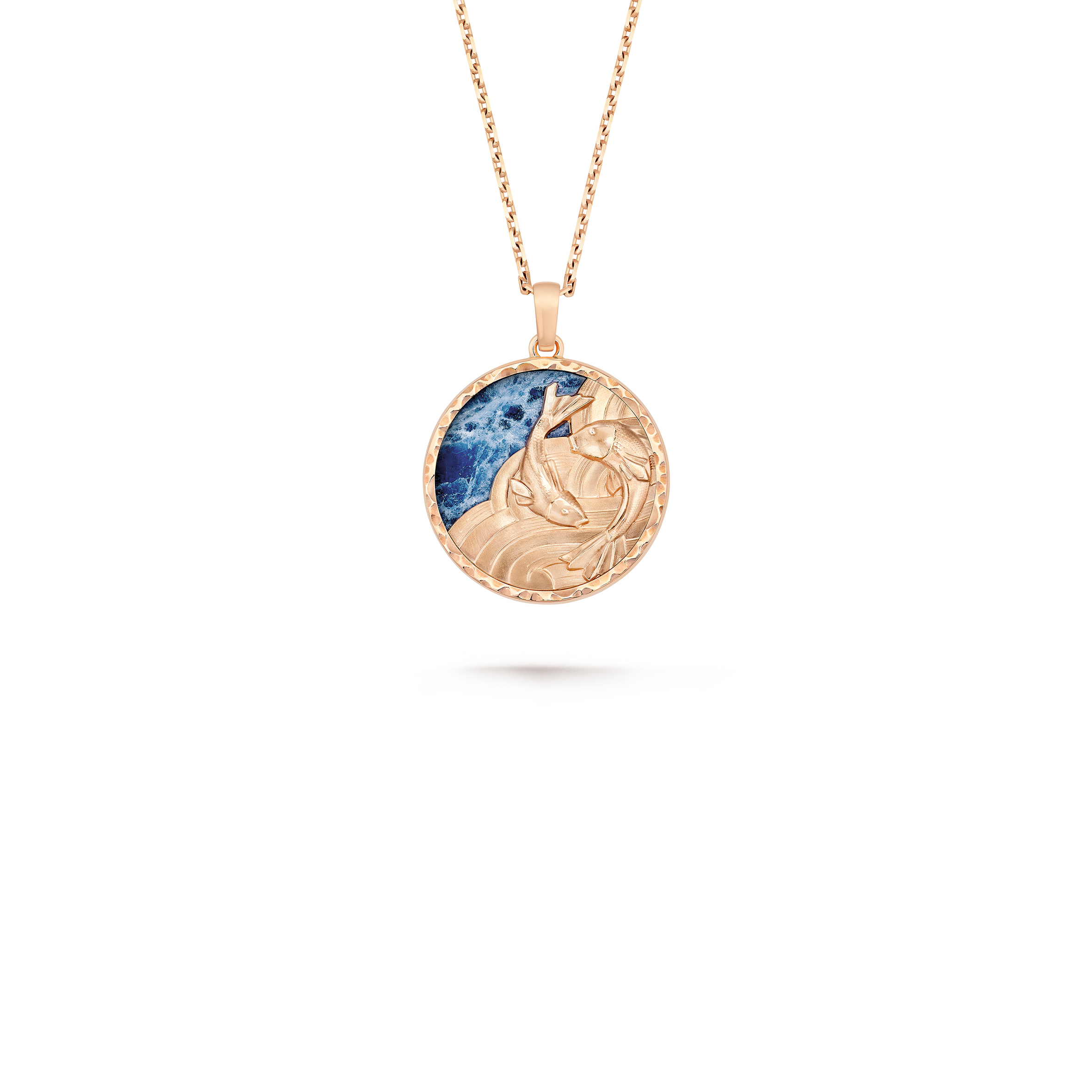 VAN CLEEF ARPELS ZODIAQUE LONG NECKLACE PISCIUM (PISCES) - ROSE GOLD, SODALITE  VCARP9RG00